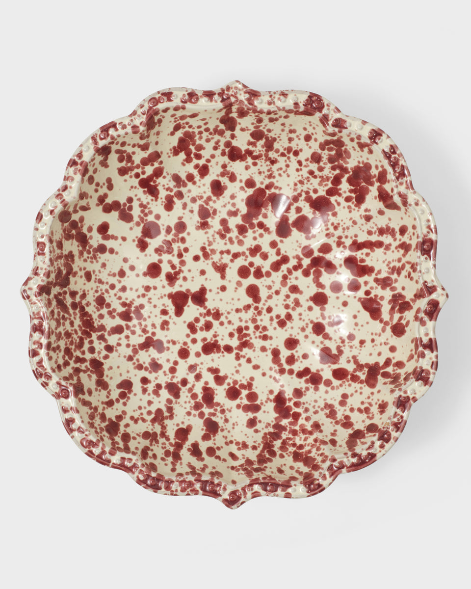 Speckled Serving Bowl, Burgundy
