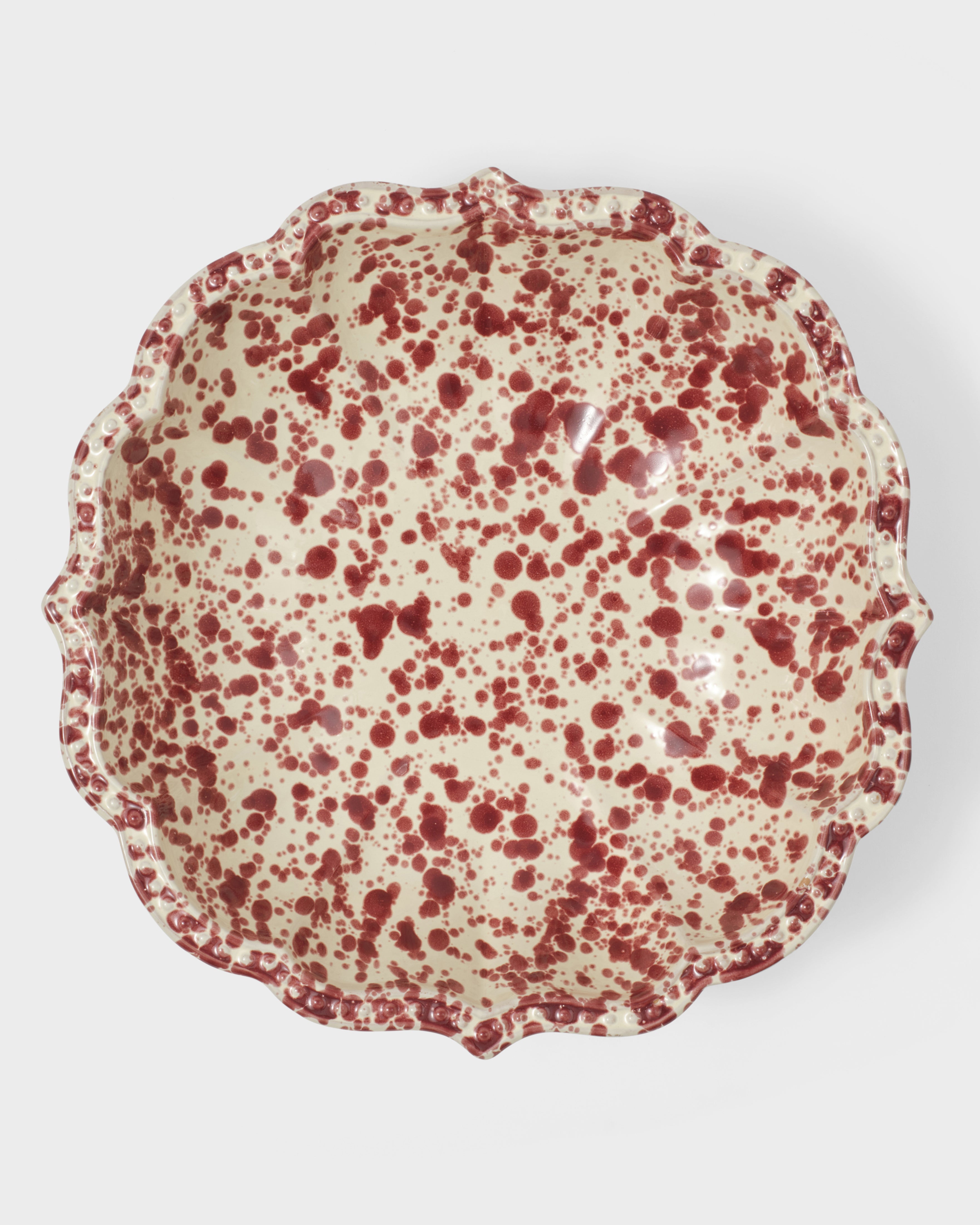 Speckled Serving Bowl, Burgundy