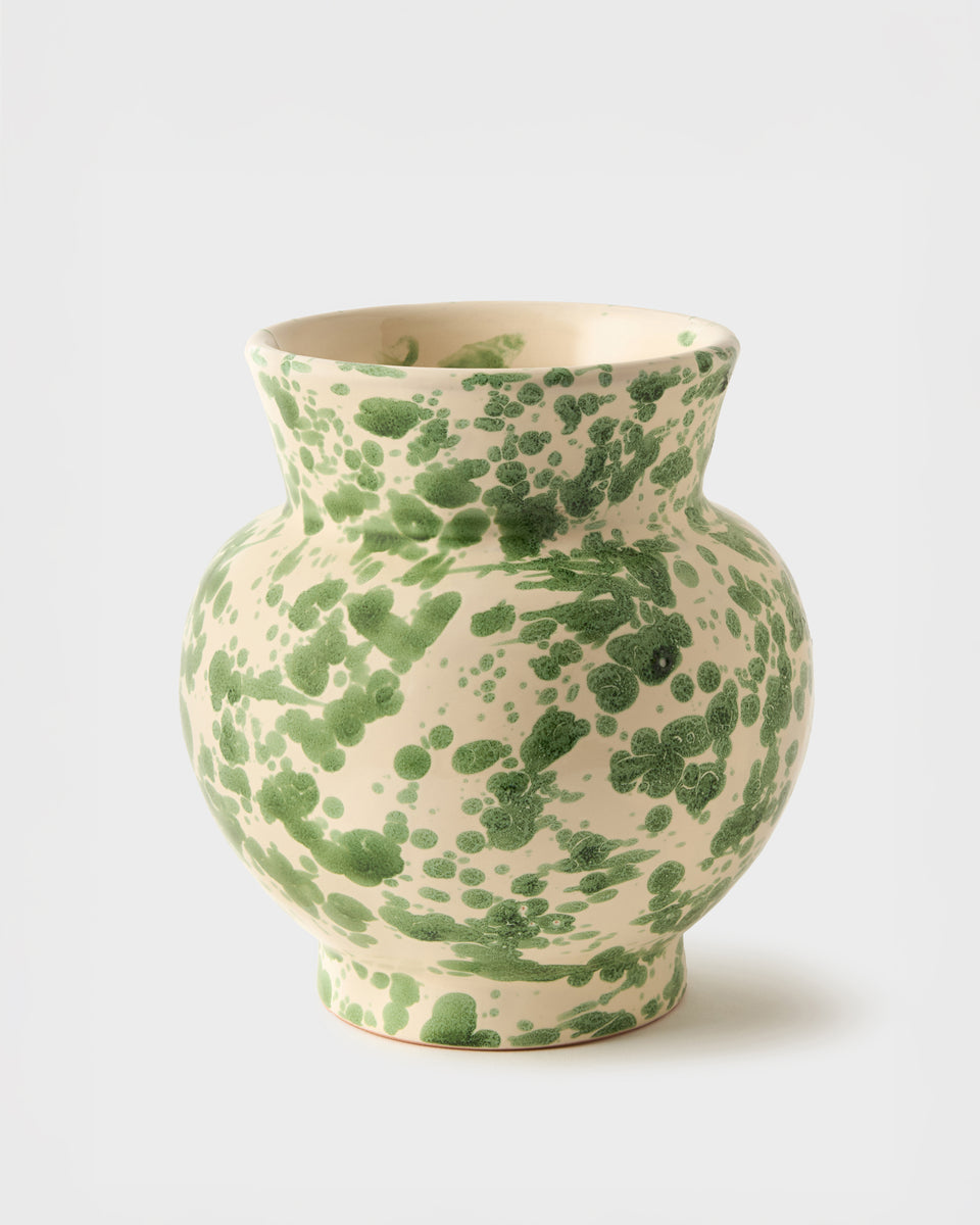 Speckled Vase, Green and White
