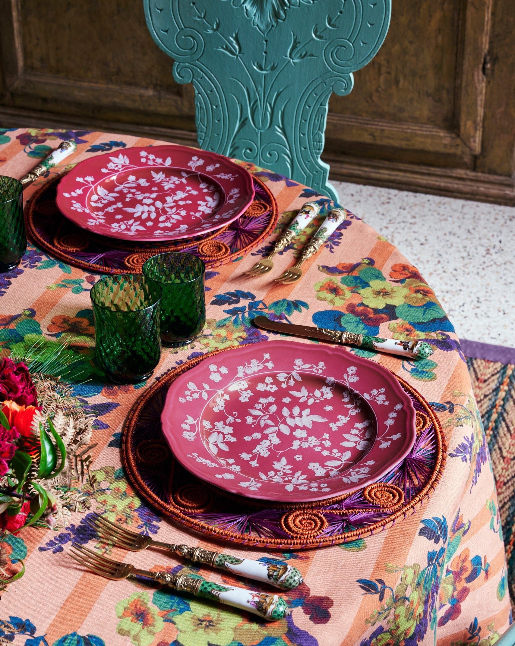 Floral Dinner Plate Magenta by Ginori 1735 – Cabana Magazine