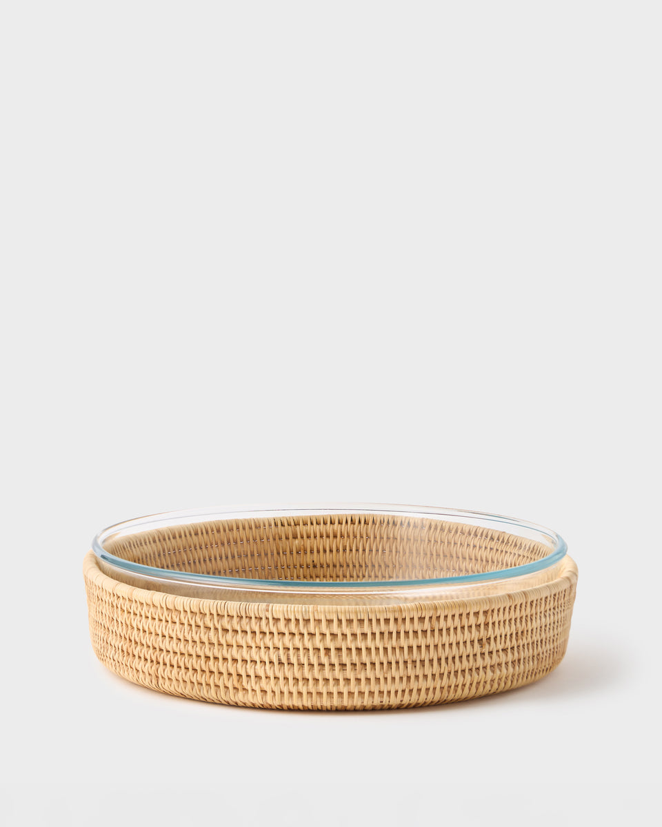 Woven Sabbia and Glass Baking Dish, Round