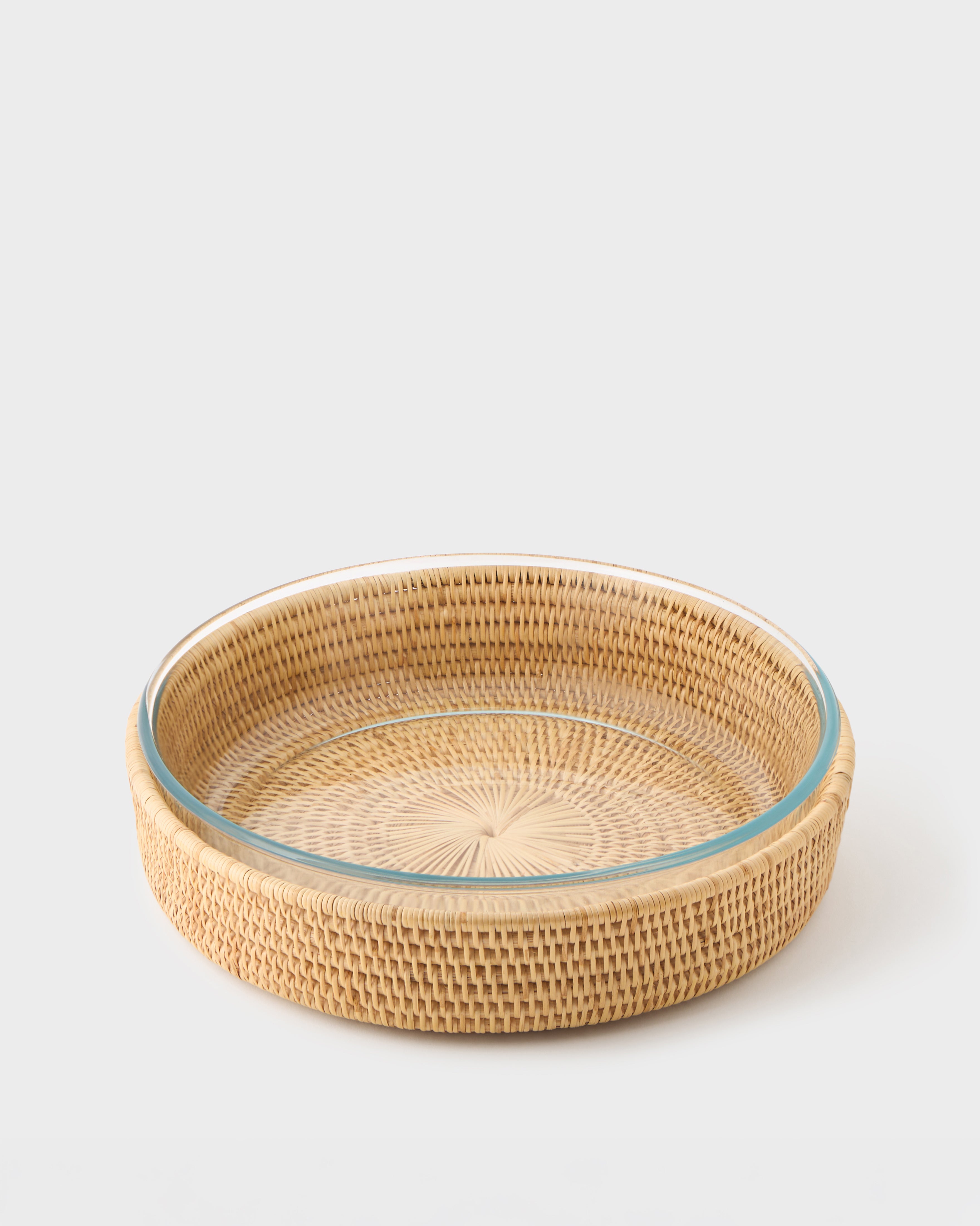 Rattan Sabbia and Glass Baking Dish, Round