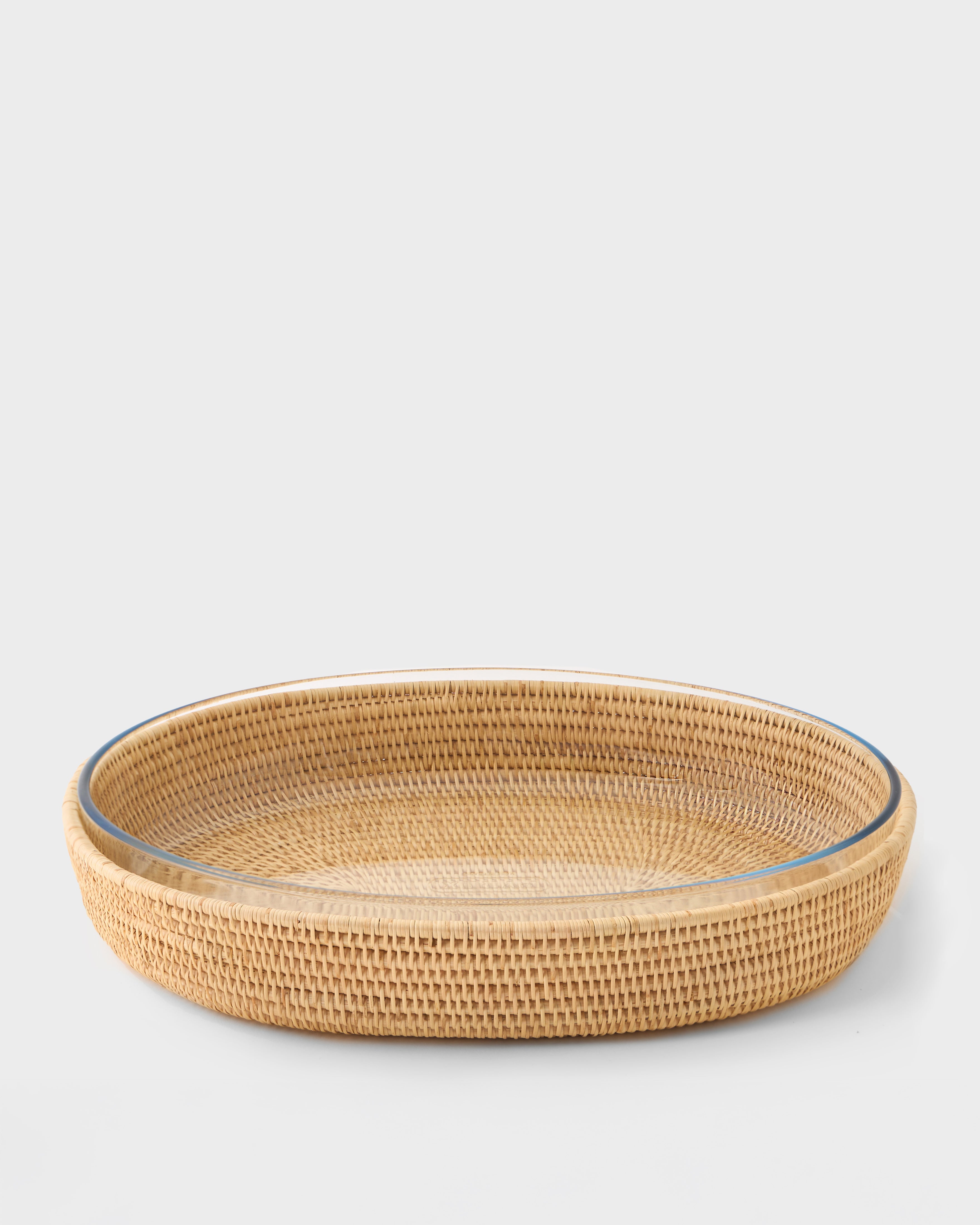 Rattan Sabbia and Glass Baking Dish, Oval