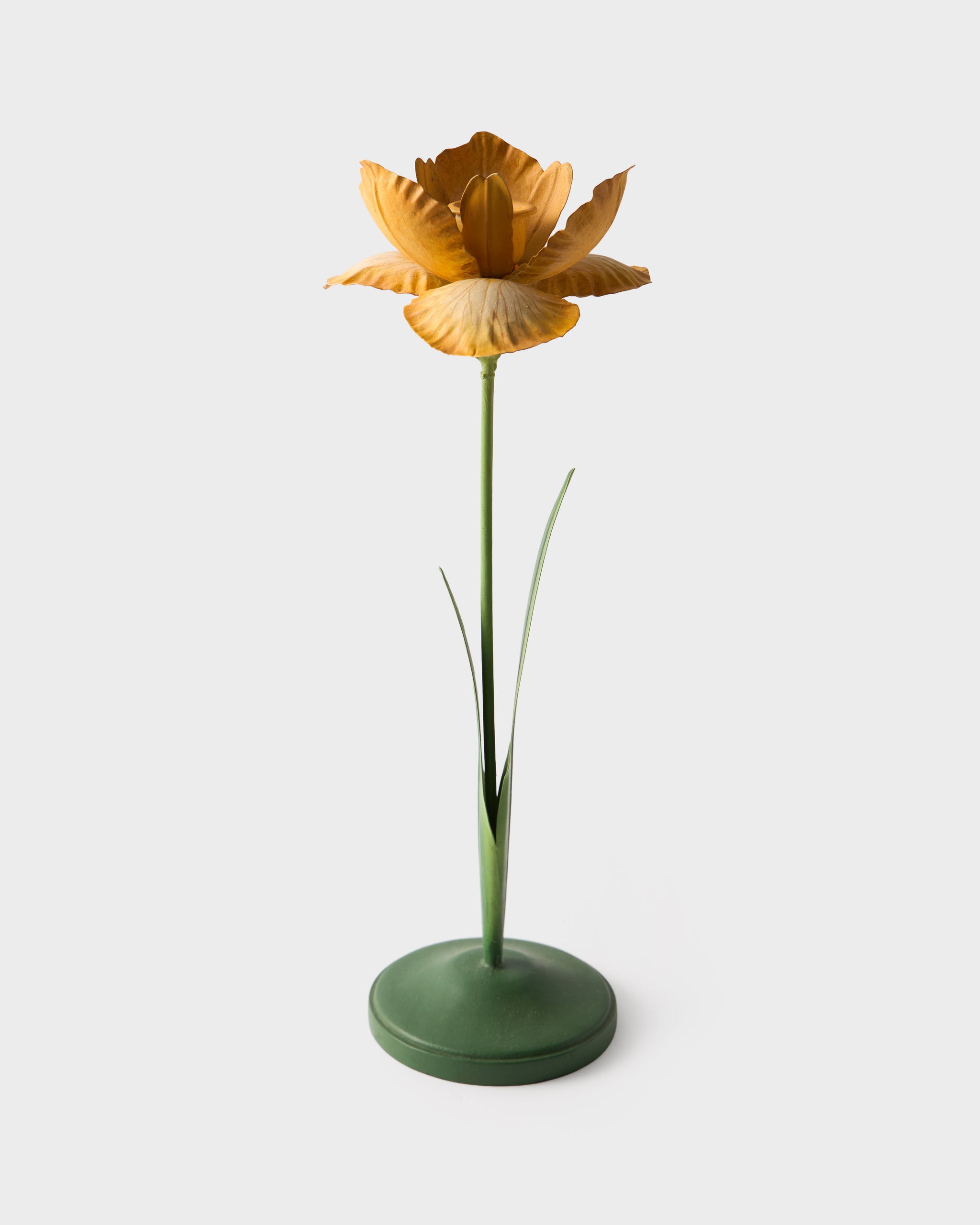 Daffodil Painted Metal Candle Holder, Yellow – Cabana Magazine