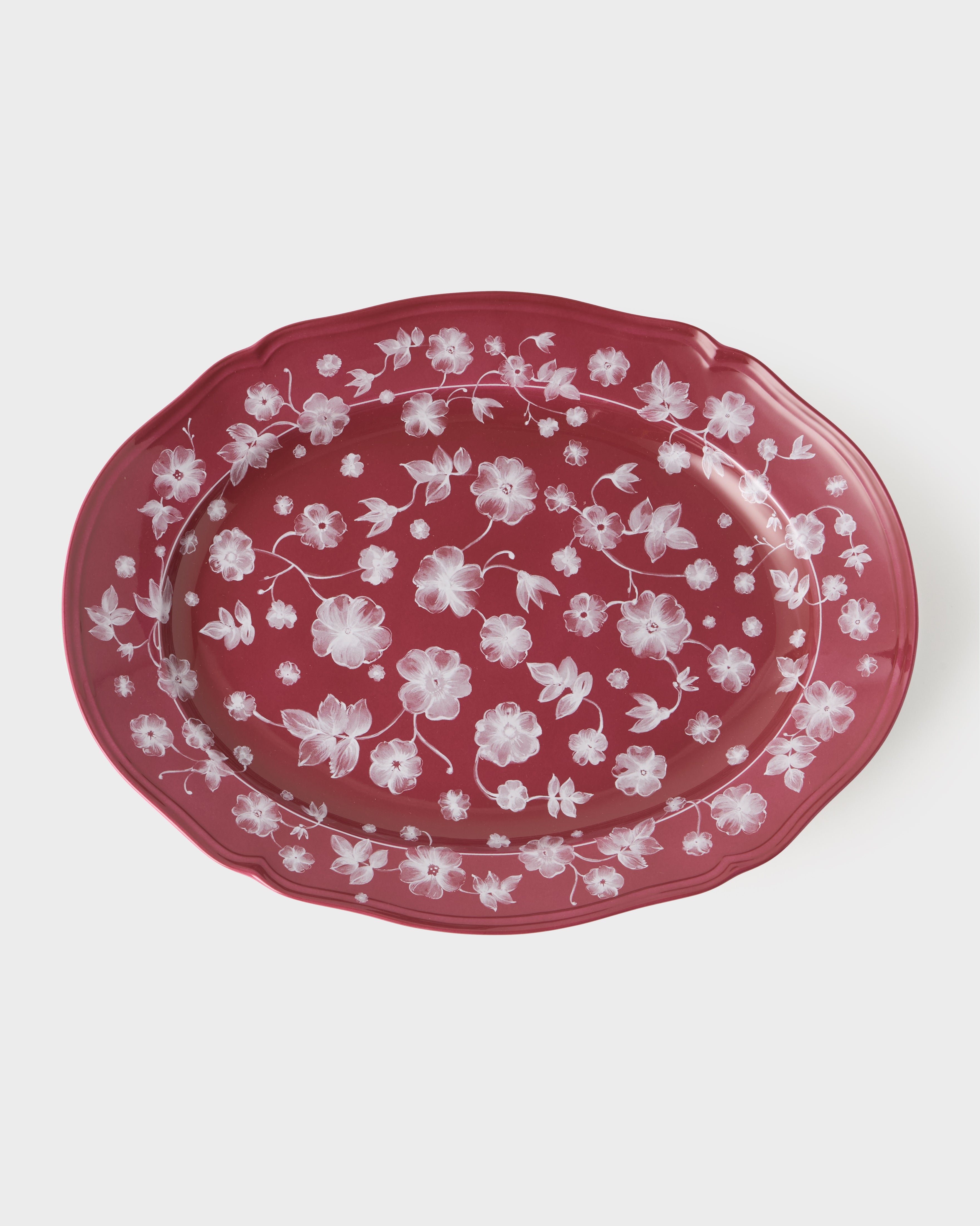 Floral Serving Plate Magenta by Ginori 1735