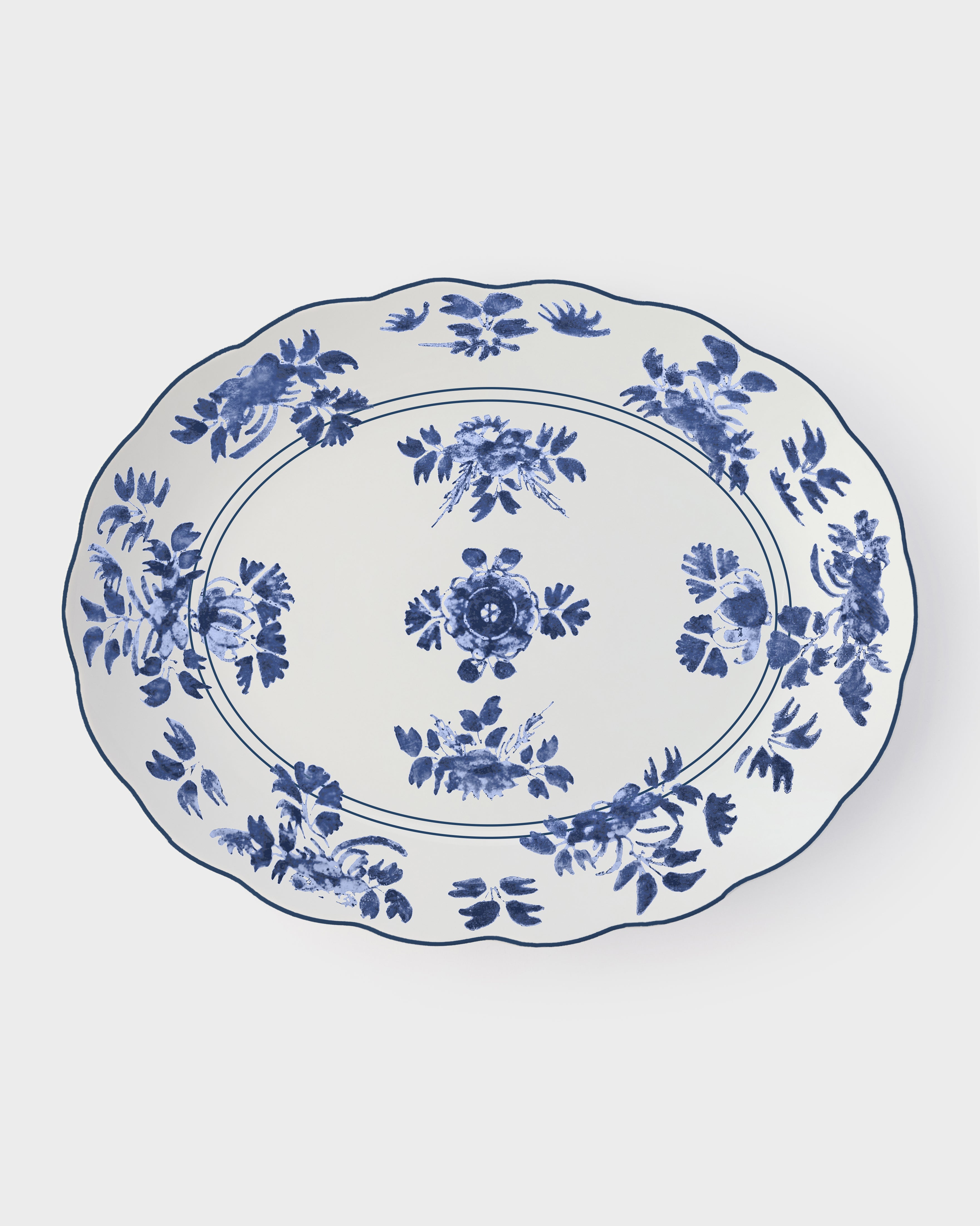 Gloria Porcelain Serving Plate, Blue