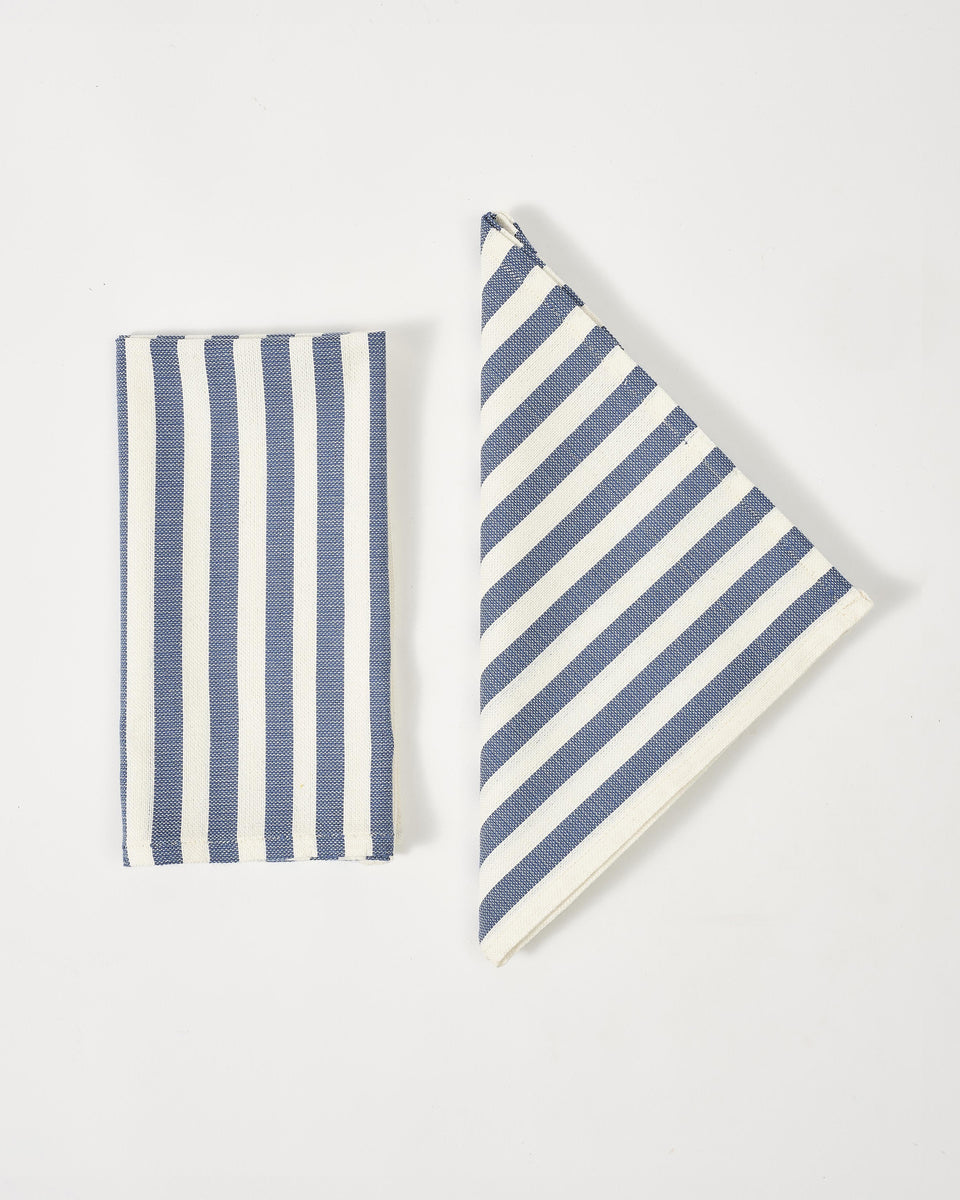 Vera Stripe Napkins, Blue (Set of 2)