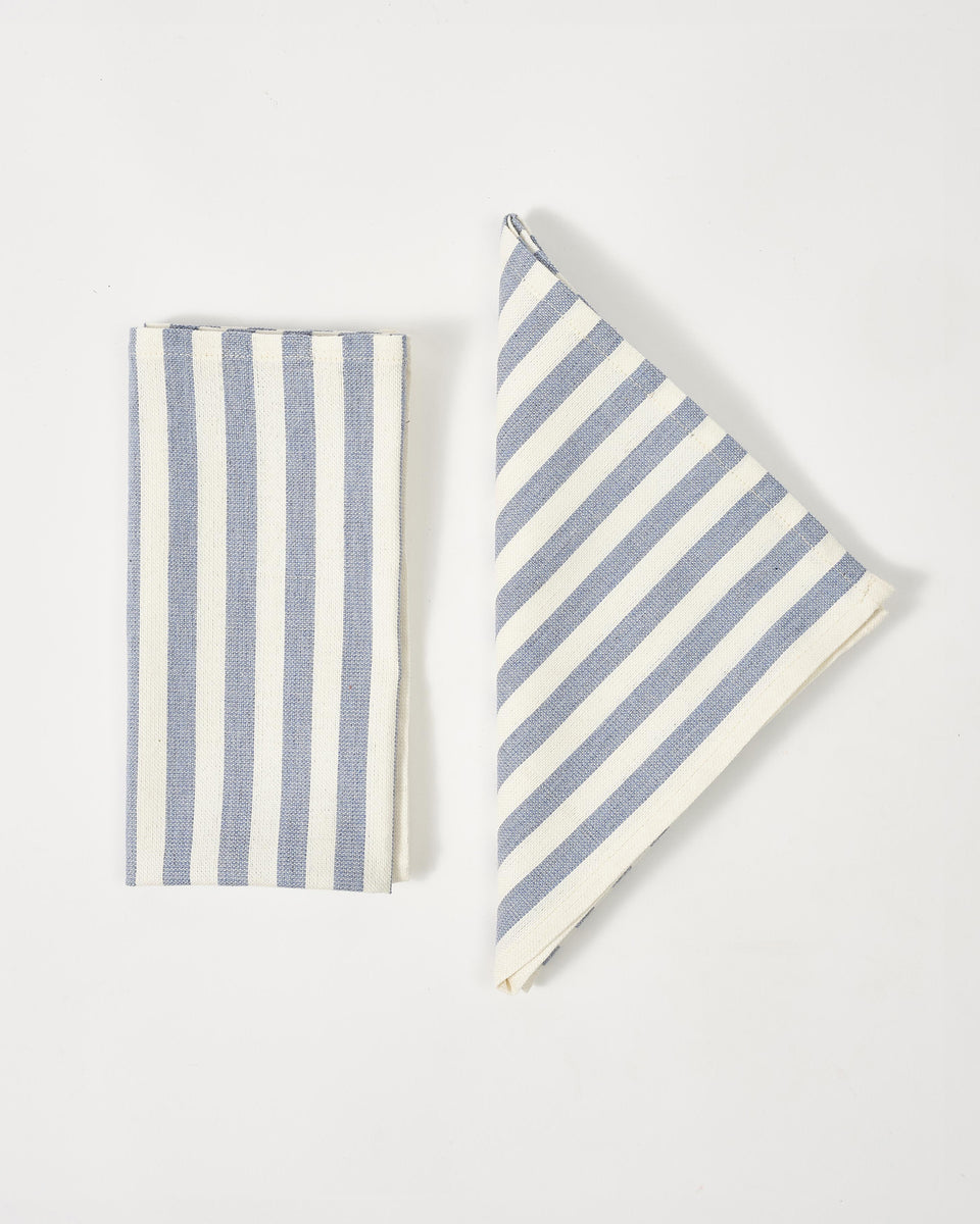 Vera Stripe Napkins, Light Blue (Set of 2)